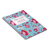 パグパーソナライズされたドードルパターンスイートデザート ノートブック (右側)