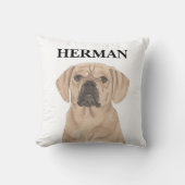パグパーソナライズされたル可逆 クッション (正面)