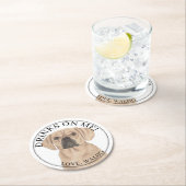 パグパーソナライズされたル・ド結婚ッグ ラウンドペーパーコースター (インサイチュ)