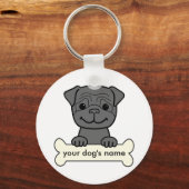 パグパーソナライズされた キーホルダー (正面)