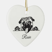パグパーソナライズされた セラミックオーナメント (右)