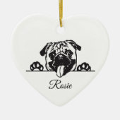 パグパーソナライズされた セラミックオーナメント (正面)