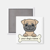 パグパーソナライズされた マグネット (正面/裏面)