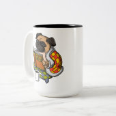 パグブック読の愛犬かわいいペット ツートーンマグカップ (正面左)