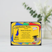 パグブルー卒業パーティー招待状 招待状 (スタンド正面)