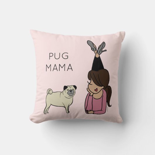 パグマパーソナライズされたマ装飾用クッション クッション (正面)
