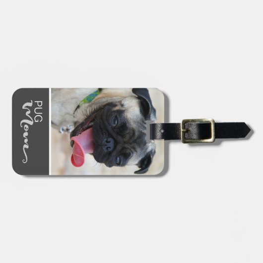 パグママがあなたの犬の写真を挿入 ラゲッジタグ (正面横)