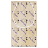 パグママ子犬の子犬のペア スモールペーパーバッグ (裏面)