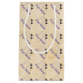 パグママ子犬の子犬のペア スモールペーパーバッグ (正面)