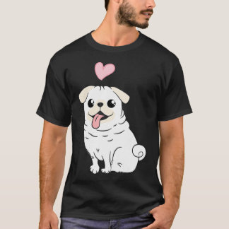 パグママ - ダストレスパグシルエットデザイン Tシャツ
