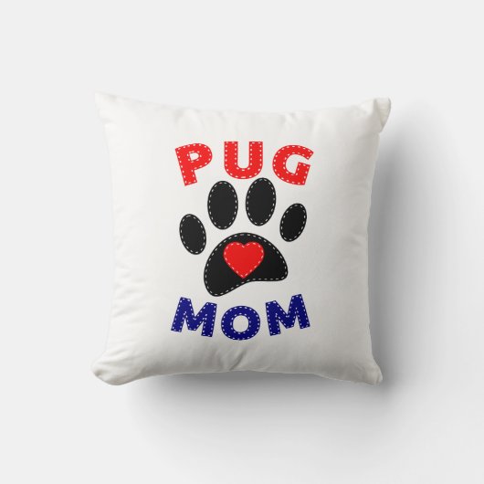 パグマムドッグママスケッチ クッション (正面)