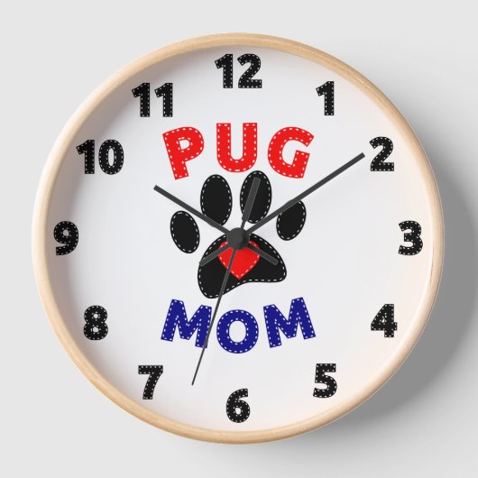 パグマムドッグママスケッチ 壁時計 (正面)