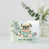 パグメリークリスマスウォーター色 ポストカード (スタンド正面)