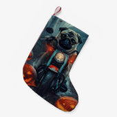 パグライディングオートバイハロウィンホラー スモールクリスマスストッキング (正面 (吊り時))