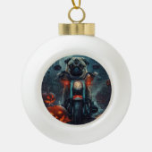パグライディングオートバイハロウィンホラー セラミックボールオーナメント (正面)