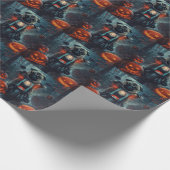 パグライディングオートバイハロウィンホラー ラッピングペーパー (角)