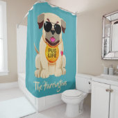 パグライフ名前をカスタムする&カラーシャワーカーテン シャワーカーテン (インサイチュ)