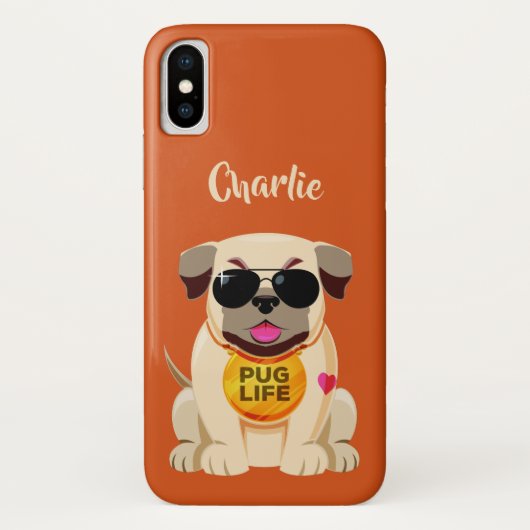 パグライフ名前をカスタムする&カラーフォンケース Case-Mate iPhoneケース (裏面)