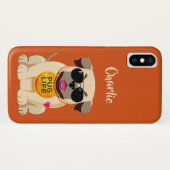 パグライフ名前をカスタムする&カラーフォンケース Case-Mate iPhoneケース (裏面(横))