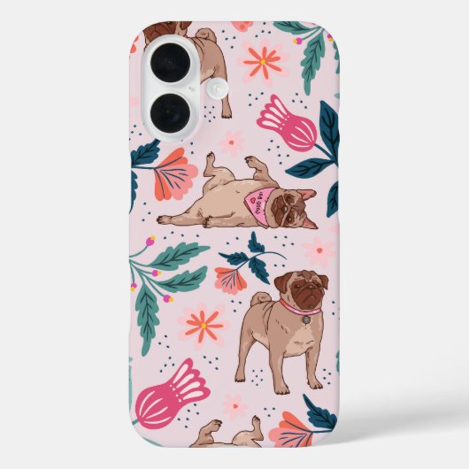 パグライフ開花かわいいフローラ犬 Case-Mate iPhoneケース (裏面)