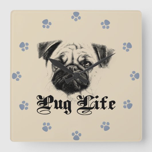 パグライフ スクエア壁時計 (正面)