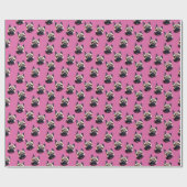 パグライフ – ピンクの包装紙 ラッピングペーパー (フラット)