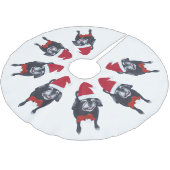 パグラバーズサンタドグクリスマスツリースカート ブラッシュドポリエステルツリースカート (アングル)