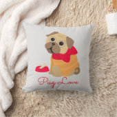 パグラブかわいいパグドッグ動物 クッション (ブランケット)