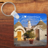 パグリアカスタム州アルベ素晴らしロベロの町、文字 キーホルダー (正面)