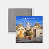 パグリアカスタム州アルベ素晴らしロベロの町、文字 マグネット (正面/裏面)