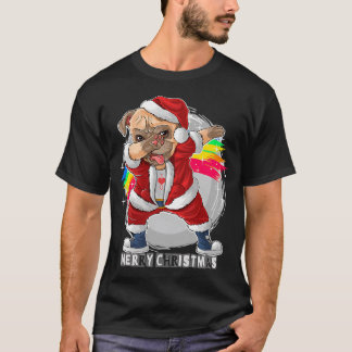 パグリー ライト サンタ 犬 クリスマス Tシャツ