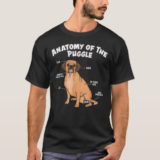 『パグルの解剖学』おもしろい犬愛好家Pug Beagle B Tシャツ