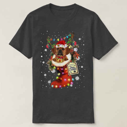 パグルクリスマスブートクリスマスソックウィンターススススノーズ Tシャツ (デザイン正面)