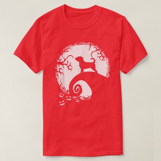 パグルムーンハロウィンTシャツ Tシャツ (デザイン正面)