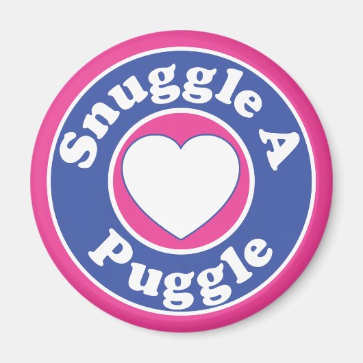 パグル犬のハート マグネット (正面)