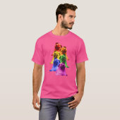 パグレインボー国旗ゲイプライドLGBT犬 Tシャツ (正面フル)
