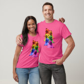 パグレインボー国旗ゲイプライドLGBT犬 Tシャツ (ユニセックス)