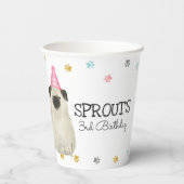 パグレッツポーティードッグバースデーパーティーピンク紙カップ 紙コップ (裏面)