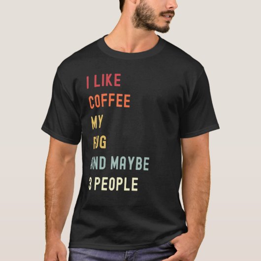 パグレトロドッグ及びコーヒー1 Tシャツ (正面)