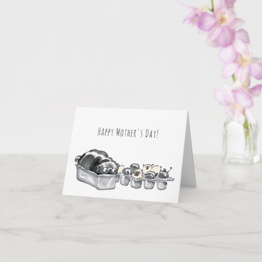 パグロフとパプフおもしろいマフィン母の日カード カード (蘭)