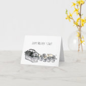 パグロフとパプフおもしろいマフィン母の日カード カード (黄色い花)