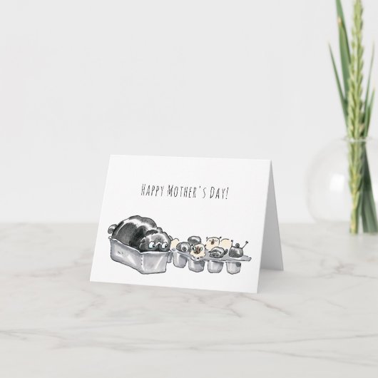 パグロフとパプフおもしろいマフィン母の日カード カード (正面)
