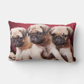 パグ三つ子 ランバークッション (裏面)