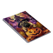 パグ不気味ドグハロウィーン魔女とカボチャ ノートブック (右側)