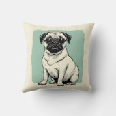 パグ付き枕 クッション (裏面)