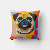 パグ付き枕 クッション (正面)