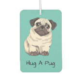 パグ写真の空気清浄機を抱き締める カーエアーフレッシュナー (正面)