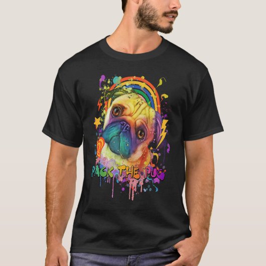 パグ動物パンプンユーモア動物のミーム Tシャツ (正面)
