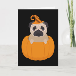 パグ及びカボチャハロウィンカード カード