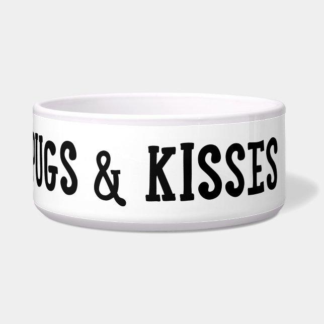 パグ及びキスのパグ犬の夕食ボール ボウル (左)